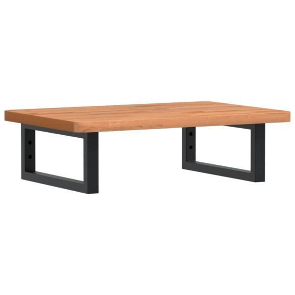 acél és tömör bükkfa falra szerelhető mosdópolc