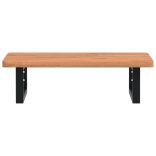 acél és tömör bükkfa falra szerelhető mosdópolc