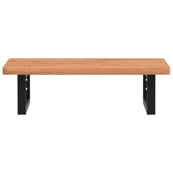 acél és tömör bükkfa falra szerelhető mosdópolc