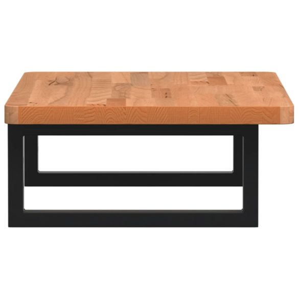 acél és tömör bükkfa falra szerelhető mosdópolc