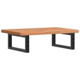 acél és tömör bükkfa falra szerelhető mosdópolc