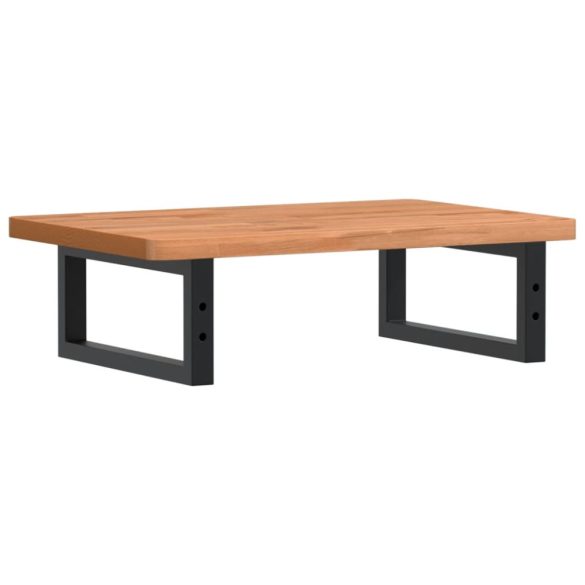 acél és tömör bükkfa falra szerelhető mosdópolc