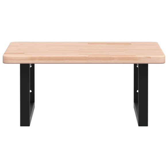 acél és tömör tölgyfa falra szerelhető mosdópolc