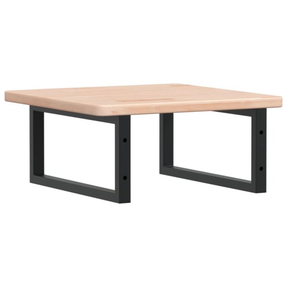 acél és tömör tölgyfa falra szerelhető mosdópolc