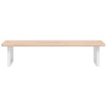 acél és tömör tölgyfa falra szerelhető mosdópolc