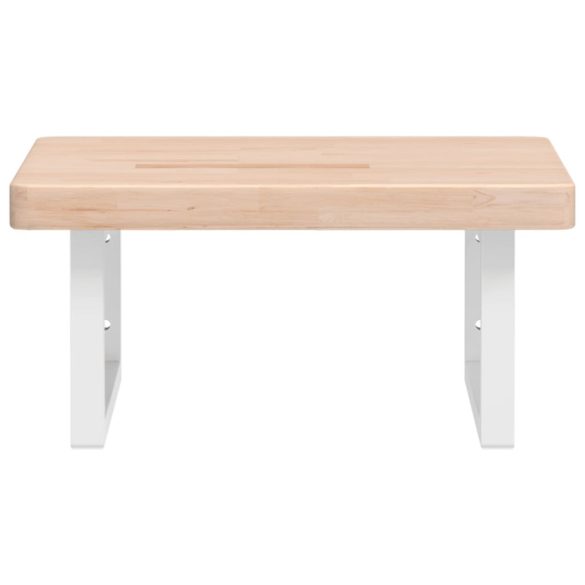 acél és tömör tölgyfa falra szerelhető mosdópolc