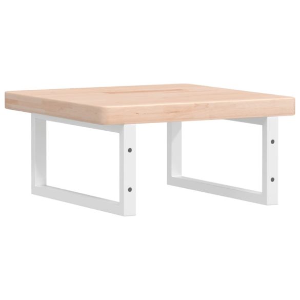 acél és tömör tölgyfa falra szerelhető mosdópolc