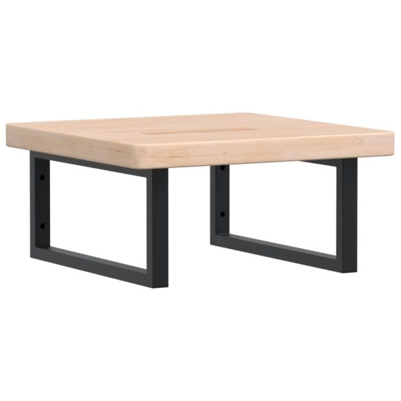 acél és tömör tölgyfa falra szerelhető mosdópolc