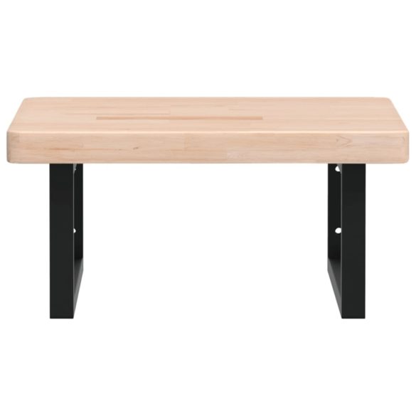 acél és tömör tölgyfa falra szerelhető mosdópolc