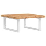 acél és tömör tölgyfa falra szerelhető mosdópolc