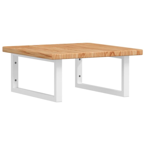 acél és tömör tölgyfa falra szerelhető mosdópolc