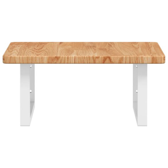 acél és tömör tölgyfa falra szerelhető mosdópolc