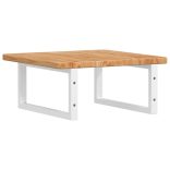 acél és tömör tölgyfa falra szerelhető mosdópolc