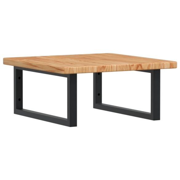 acél és tömör tölgyfa falra szerelhető mosdópolc