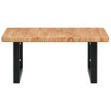 acél és tömör tölgyfa falra szerelhető mosdópolc