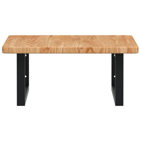 acél és tömör tölgyfa falra szerelhető mosdópolc