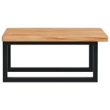 acél és tömör tölgyfa falra szerelhető mosdópolc