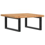 acél és tömör tölgyfa falra szerelhető mosdópolc