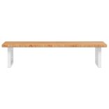 acél és tömör tölgyfa falra szerelhető mosdópolc