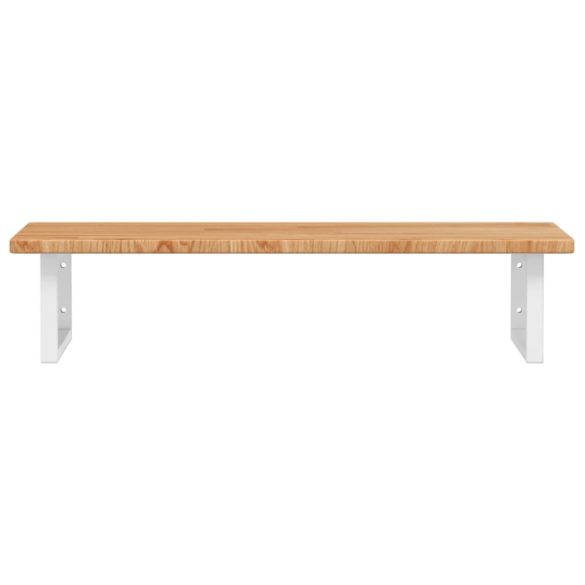 acél és tömör tölgyfa falra szerelhető mosdópolc