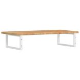 acél és tömör tölgyfa falra szerelhető mosdópolc