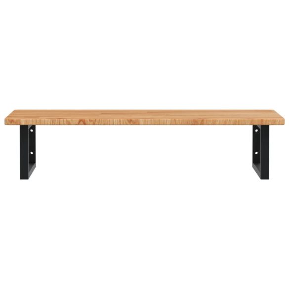 acél és tömör tölgyfa falra szerelhető mosdópolc