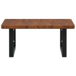 acél és tömör tölgyfa falra szerelhető mosdópolc