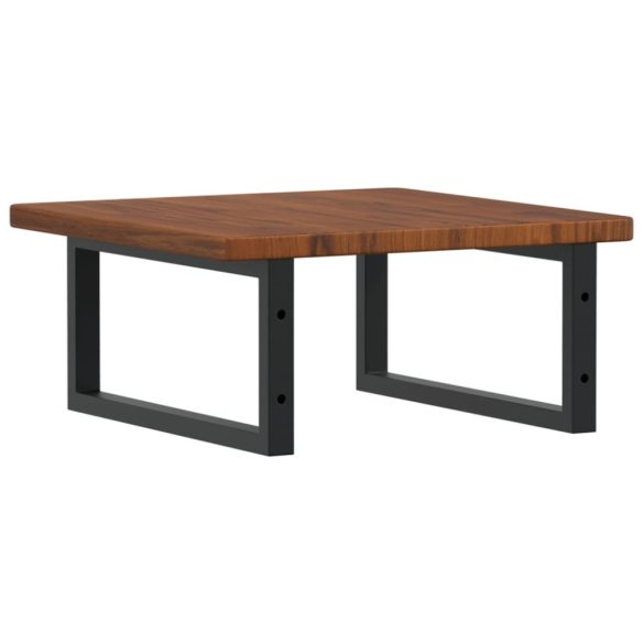 acél és tömör tölgyfa falra szerelhető mosdópolc