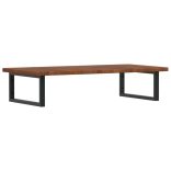 acél és tömör tölgyfa falra szerelhető mosdópolc