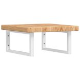 acél és tömör tölgyfa falra szerelhető mosdópolc