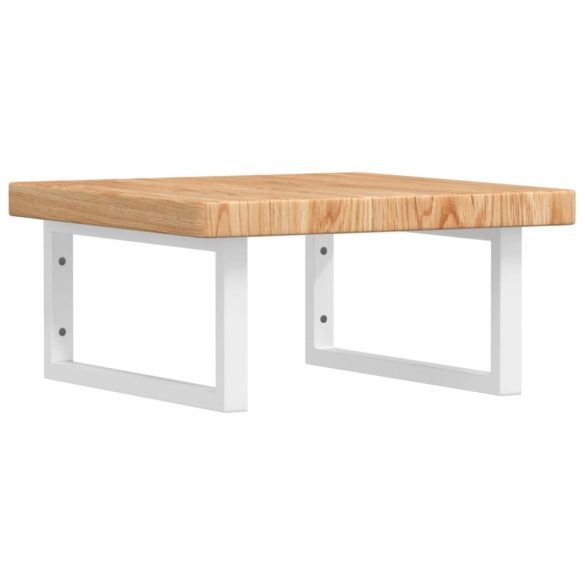 acél és tömör tölgyfa falra szerelhető mosdópolc