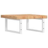 acél és tömör tölgyfa falra szerelhető mosdópolc