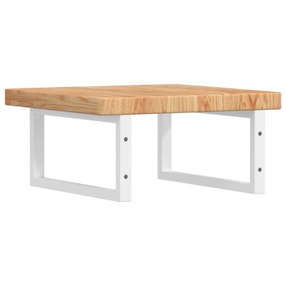 acél és tömör tölgyfa falra szerelhető mosdópolc