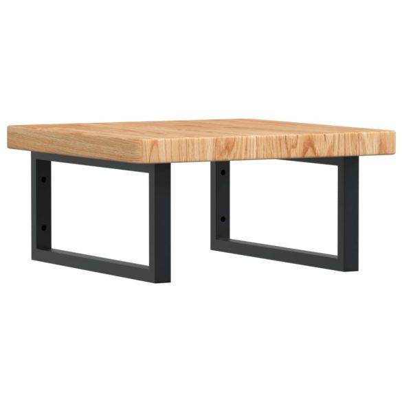 acél és tömör tölgyfa falra szerelhető mosdópolc