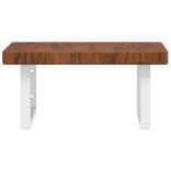 acél és tömör tölgyfa falra szerelhető mosdópolc