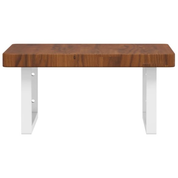 acél és tömör tölgyfa falra szerelhető mosdópolc