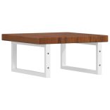 acél és tömör tölgyfa falra szerelhető mosdópolc