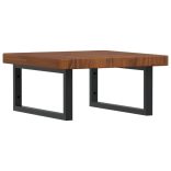 acél és tömör tölgyfa falra szerelhető mosdópolc