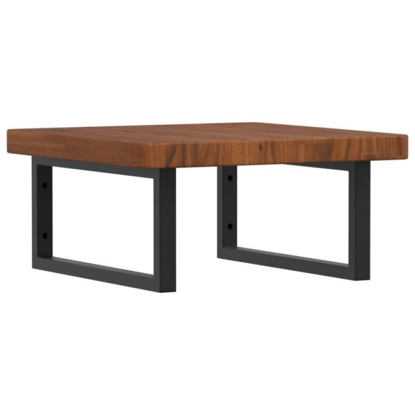 acél és tömör tölgyfa falra szerelhető mosdópolc