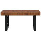 acél és tömör tölgyfa falra szerelhető mosdópolc