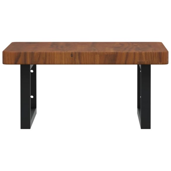 acél és tömör tölgyfa falra szerelhető mosdópolc