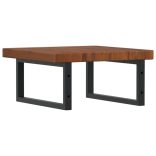 acél és tömör tölgyfa falra szerelhető mosdópolc