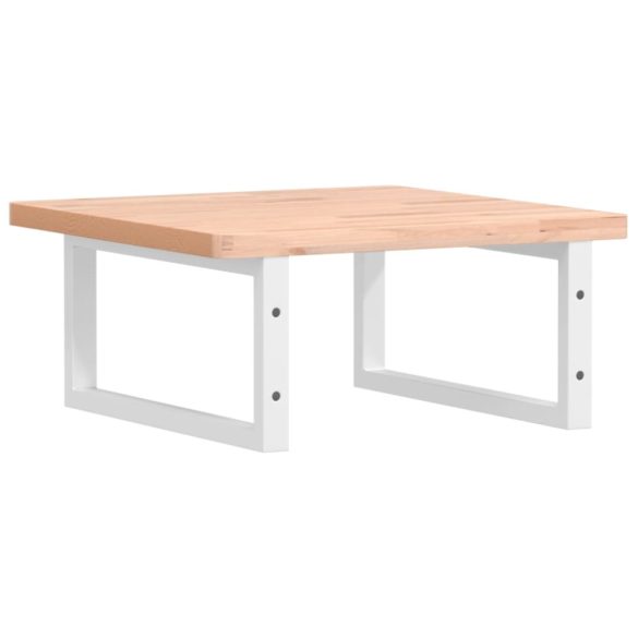 acél és tömör bükkfa falra szerelhető mosdópolc