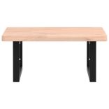 acél és tömör bükkfa falra szerelhető mosdópolc