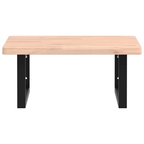 acél és tömör bükkfa falra szerelhető mosdópolc