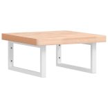 acél és tömör bükkfa falra szerelhető mosdópolc