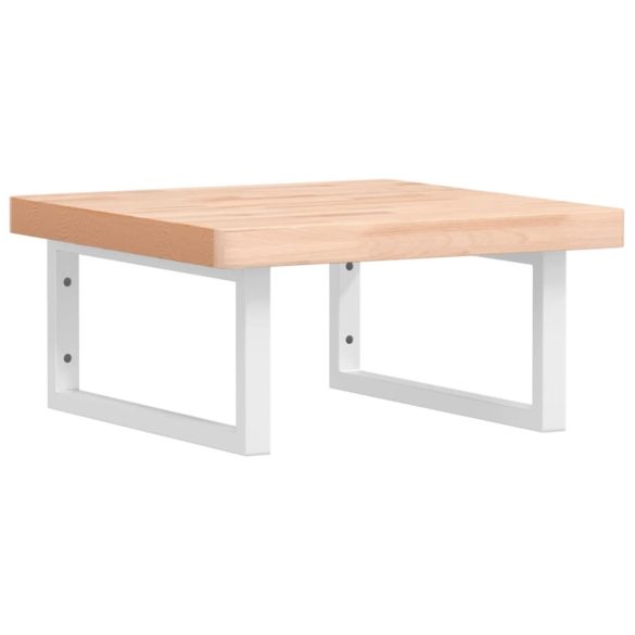 acél és tömör bükkfa falra szerelhető mosdópolc