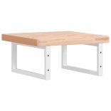 acél és tömör bükkfa falra szerelhető mosdópolc