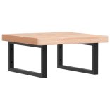 acél és tömör bükkfa falra szerelhető mosdópolc