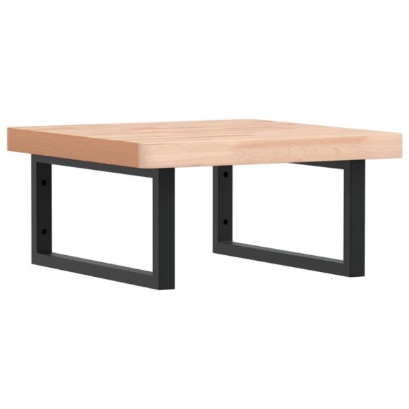 acél és tömör bükkfa falra szerelhető mosdópolc